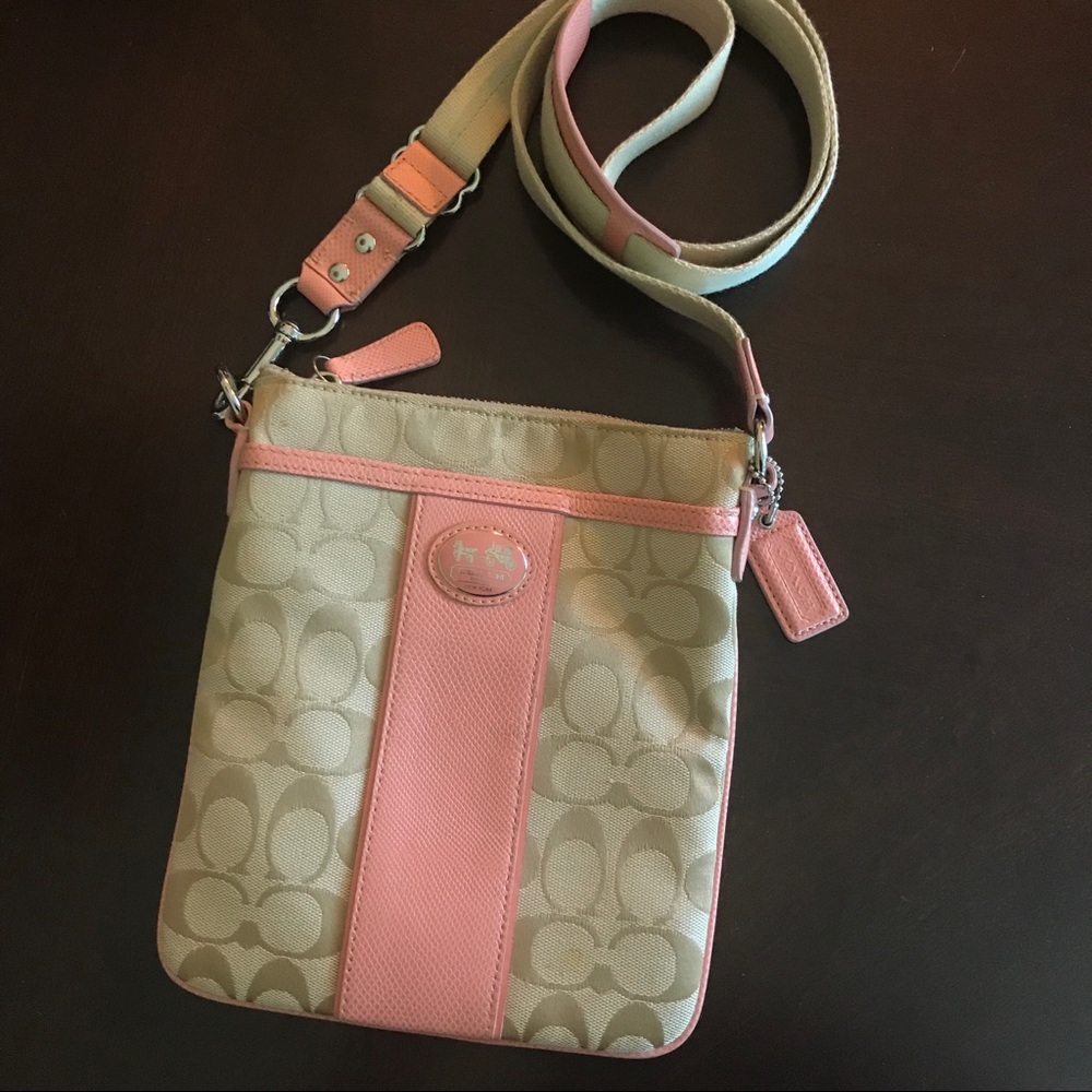 Coach Crossbody Bag Pink Khaki - Picture 2 of 6